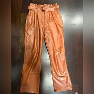 abercrombie & fitch burnt orange faux leather pants